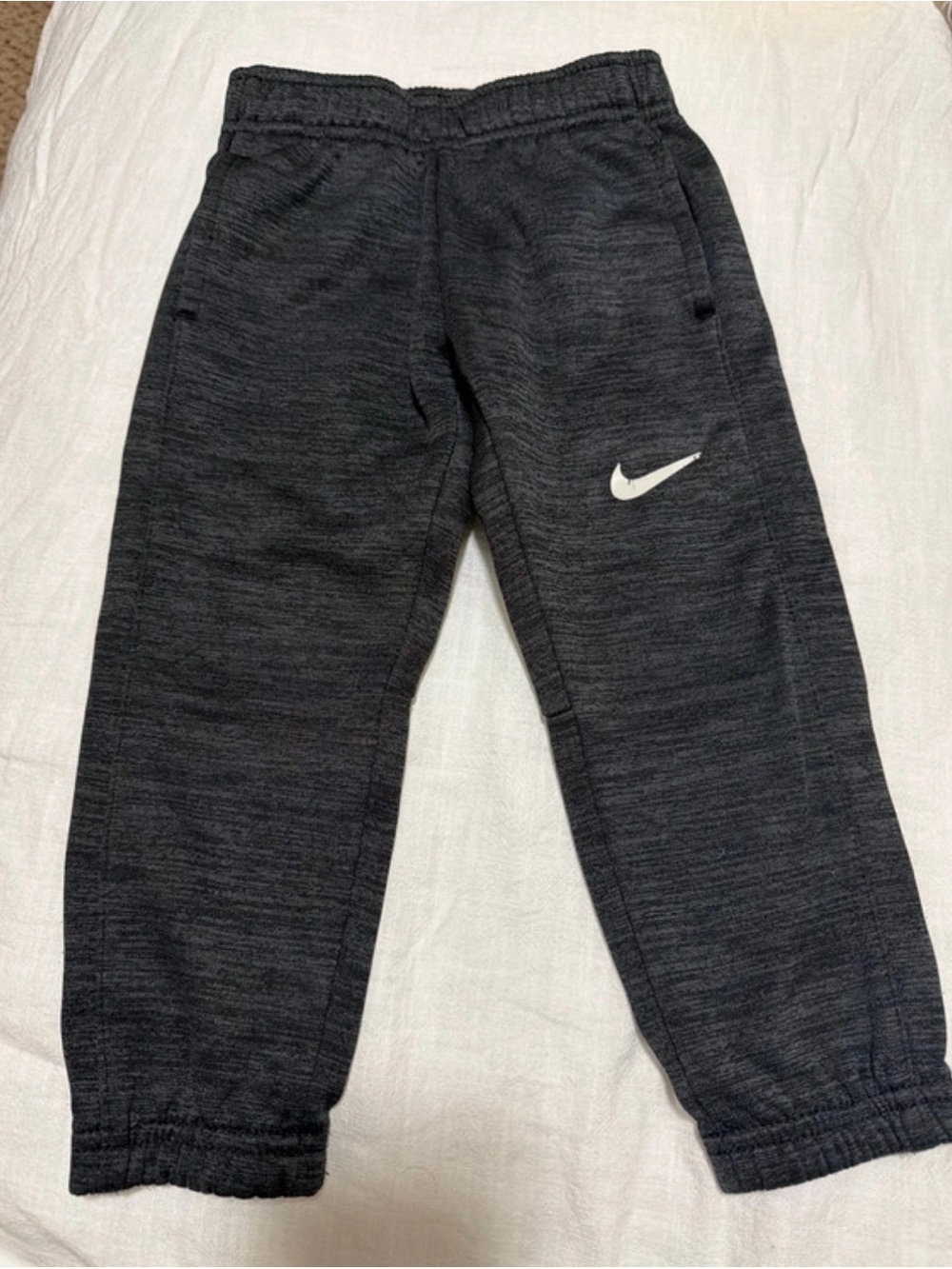 Nike Kids Charcoal Heather Joggers with White Swoosh